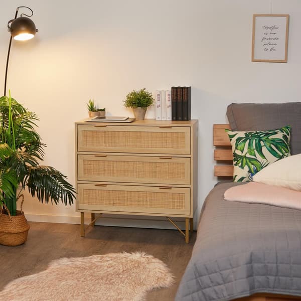 Byrå 3 lådor i trälook