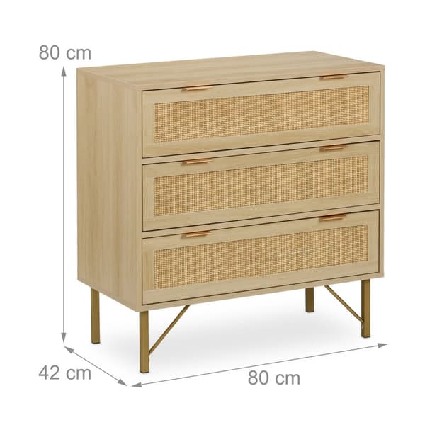 Byrå 3 lådor i trälook