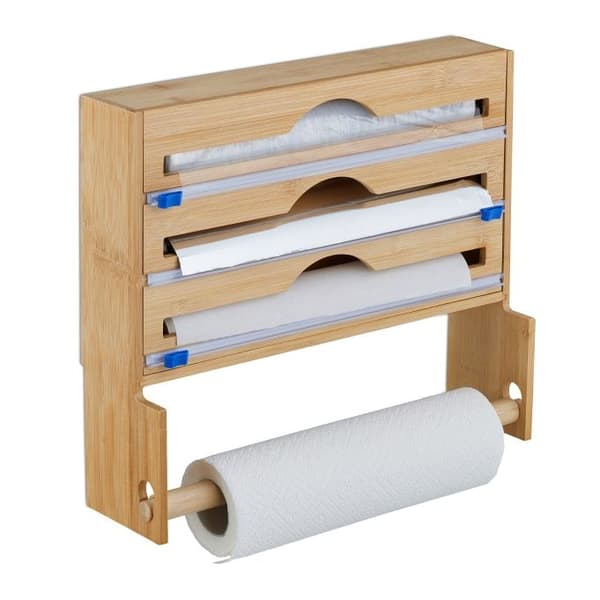 Foliedispenser med køkkenrulleholder