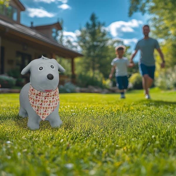 Hoppende hund med skjerf