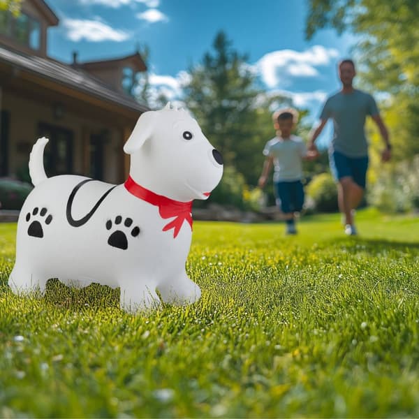 Hoppende hund med bånd