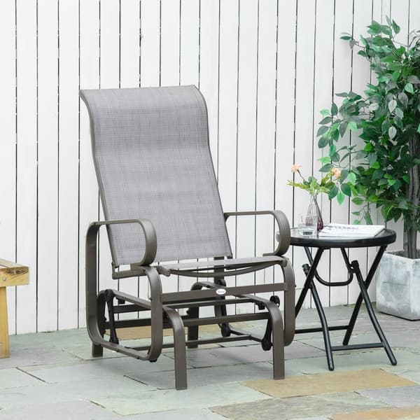 Gyngestol hagestol avslapningsstol 60x75x104cm hagehuske i metall til terrasse balkong med tekstlinje