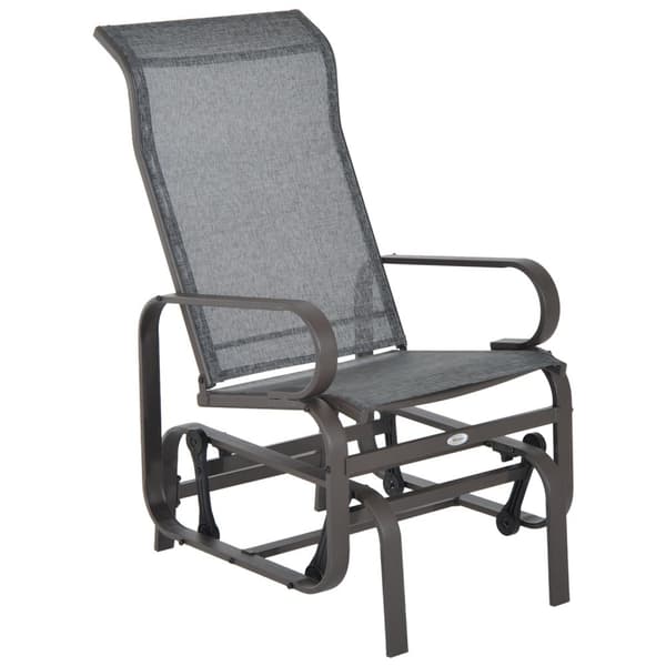 Gyngestol hagestol avslapningsstol 60x75x104cm hagehuske i metall til terrasse balkong med tekstlinje