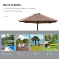 Miniatyrbillede 8 af 10: Parasol med LED dobbelt parasol 440 x 260 cm haveparasol terrasseparasol stor oval med håndsving og metalramme i kaki