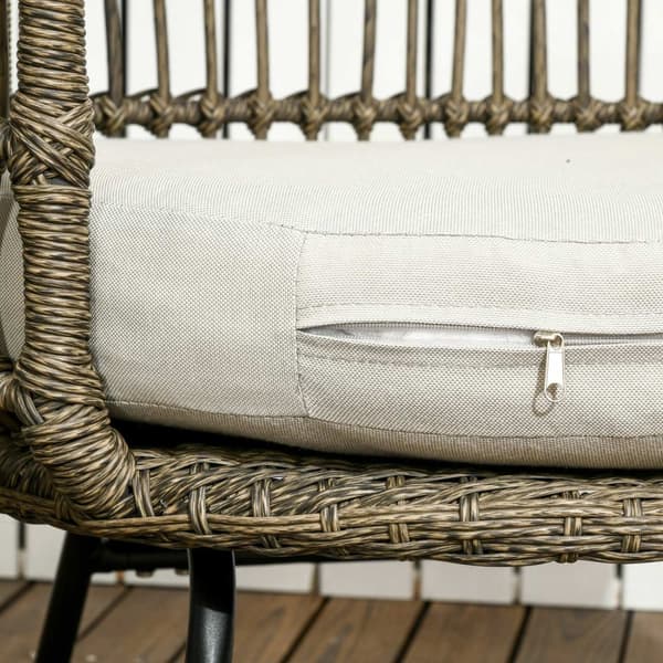 Hagemøbelsett 5 stk rotting sittesett med puter 2 lenestoler 2 sofabord 1 dobbel sofa Balkongmøbler i boho stil for 4 personer aluminium brun