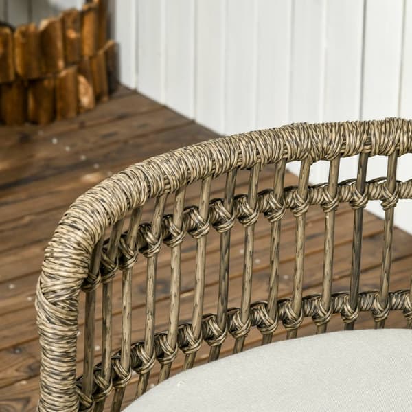 Hagemøbelsett 5 stk rotting sittesett med puter 2 lenestoler 2 sofabord 1 dobbel sofa Balkongmøbler i boho stil for 4 personer aluminium brun