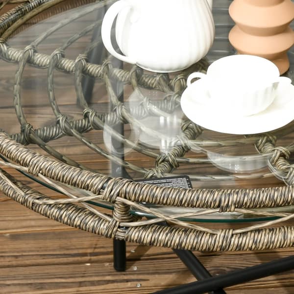 Hagemøbelsett 5 stk rotting sittesett med puter 2 lenestoler 2 sofabord 1 dobbel sofa Balkongmøbler i boho stil for 4 personer aluminium brun