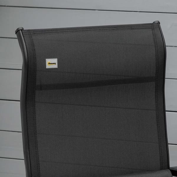 Solseng fluktstol hageseng 9 posisjoner justerbar vektløs solseng Tekstilen stål svart 70x65x111 cm for avslappende timer