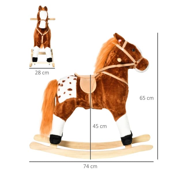 Gyngehest fra 3 år Gyngedyrleketøy Neighing Brown 74x28x65cm for barn