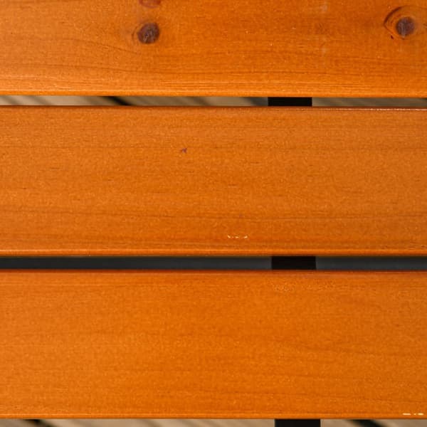 Hagebenk, parkbenk, benk for 2 personer, balkongbenk med armlener, for hage, balkong, værbestandig, tre, 120 x 64 x 79 cm, teak Aosom