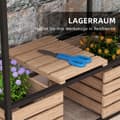 Miniatyrbilde 6 av 10: Høybed av tre, 2-etasjes blomsterkasse med hylle, hevet grønnsaksbed med innvendig fleece, urtebed, lysebrun, 83 x 39 x 100 cm