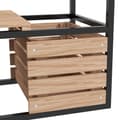 Miniatyrbilde 9 av 10: Høybed av tre, 2-etasjes blomsterkasse med hylle, hevet grønnsaksbed med innvendig fleece, urtebed, lysebrun, 83 x 39 x 100 cm