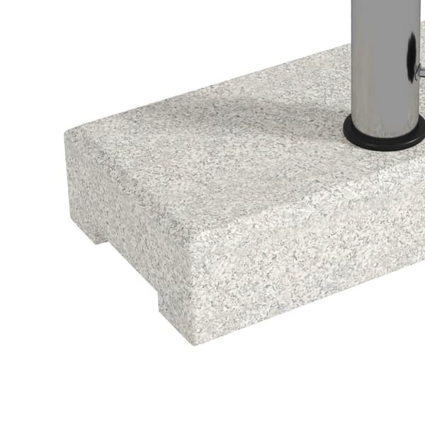 Parasollställ 25kg stativ för halvrundt parasoll med Ø 32/38/48 mm stång, parasollfot för trädgård, balkong, granit, grå 45 x 22,5 x 40 cm Aosom