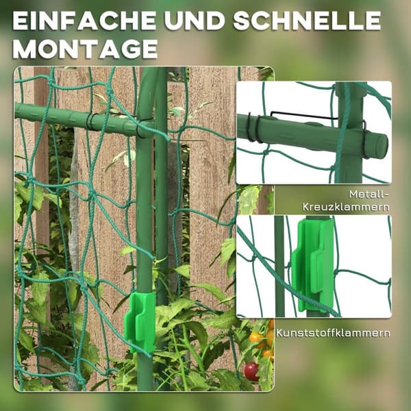 Trellis for klatreplanter, justerbar trellis, planteespalier med nett, planteramme, stål, grønn, 43 x 182 x 183 cm for hage, balkong