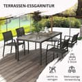 Miniatyrbild 7 av 10: 5-delad sittgrupp trädgårdsmöbelset med 1 matbord och 4 stapelbara stolar, trädgårdsmöbler för uteplats, mesh mörkgrå
