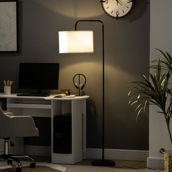 Golvlampa för vardagsrummet i modern svart metall med lampskärm och 180 cm kabel - 64 x 38 x 163,5 cm