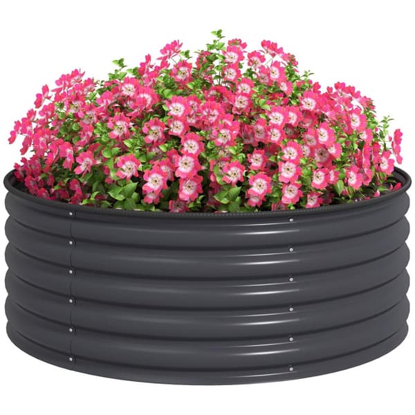Høybed av stål, plantebed, kaldramme, hagebed, stabelbar, blomsterkasse, plug-in plantekasse, 120 x 120 x 43 cm, grønnsaksbed for hage, balkong, terra