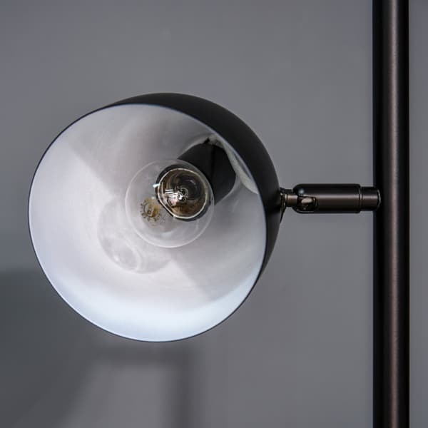 Golvlampa i industriell stil för vardagsrummet med 3 justerbara metallskärmar i stål 38 x 28 x 169 cm Svart