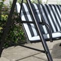 Miniatyrbilde 10 av 10: Outsuuny Hollywood-huske med sittepute, 3-seters hagehuske med justerbar solseil, huskebenkbelastning opptil 240 kg, for hage, terrasse, 172 x 110 x 1