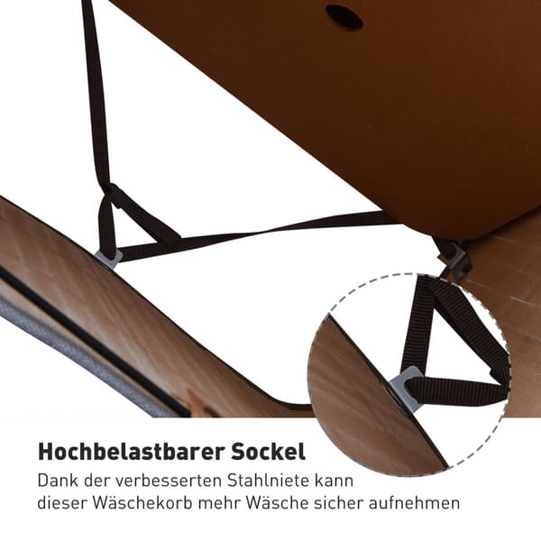 Bamboo Laundry Basket Slim kannella 70 L Pyykkihaku kahvoilla, Irrotettava pyykkipussi, pyykkikorit pesutupaan Makuuhuone Kylpyhuone Harmaa