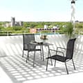 Pikkukuva 3 / 10: Teräksinen puutarhapöytä 80 x 80 x 74 cm Säänkestävä buffetpöytä teräsrungolla, liukumaton retkeilypöytä 4 hengelle Parvekepöytä Patiopöytä Ulkoruokai