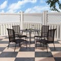 Pikkukuva 8 / 10: Teräksinen puutarhapöytä 80 x 80 x 74 cm Säänkestävä buffetpöytä teräsrungolla, liukumaton retkeilypöytä 4 hengelle Parvekepöytä Patiopöytä Ulkoruokai