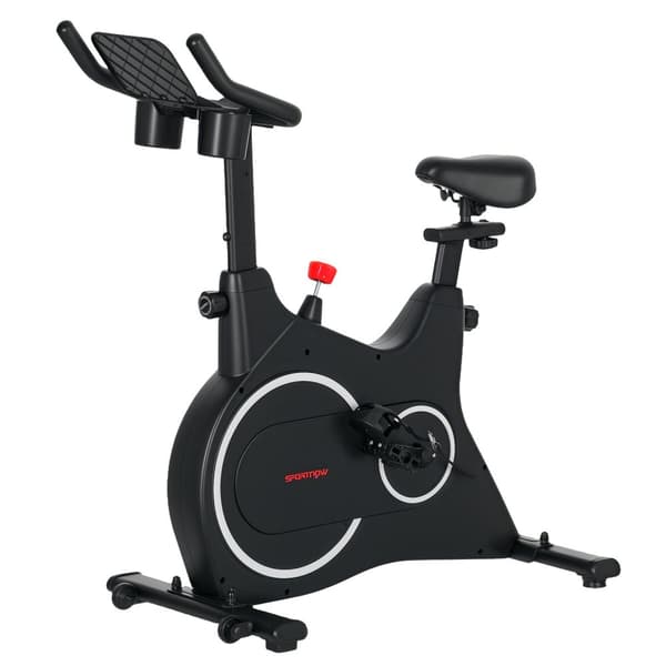 Liggende ergometer til hjemmemotionscykel med magnetisk modstand, LCD-skærm, siddende ergometer med justerbart sæde og håndtag, tabletholder, flaskeho