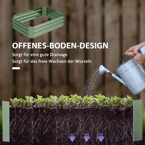 Høybed av stål, plantebed, kaldramme, hagebed, blomsterkasse, stabelbar, plantekasse, grønnsaksbed, 120 x 90 x 30 cm for hage, balkong, plantekrukke f