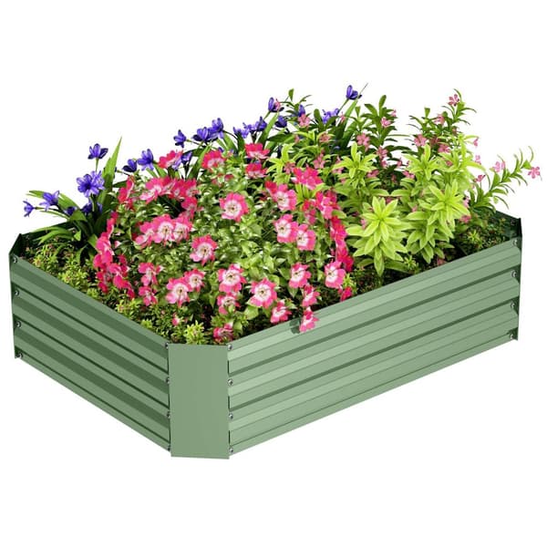 Højbed af stål, plantebed, kold ramme, havebed, blomsterkasse, stabelbar, plantekasse, grøntsagsbed, 120 x 90 x 30 cm til haven, altan, plantekrukke t