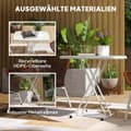 Miniatyrbild 7 av 10: Sidobord trädgård höj- och sänkbart trädgårdsbord, fällbart balkongbord av plast, rektangulärt soffbord 50kg lastkapacitet, 76x50x74H cm soffbord för