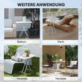 Miniatyrbild 8 av 10: Sidobord trädgård höj- och sänkbart trädgårdsbord, fällbart balkongbord av plast, rektangulärt soffbord 50kg lastkapacitet, 76x50x74H cm soffbord för
