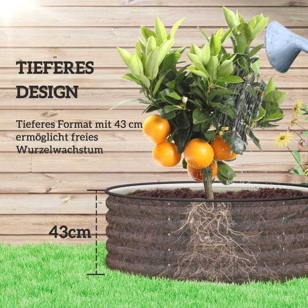 Upphöjd bädd av stål, växtbädd, kall ram, trädgårdsbädd, stapelbar, blomlåda, plug-in växtlåda, 120 x 120 x 43 cm, grönsaksbädd för trädgård, balkong,