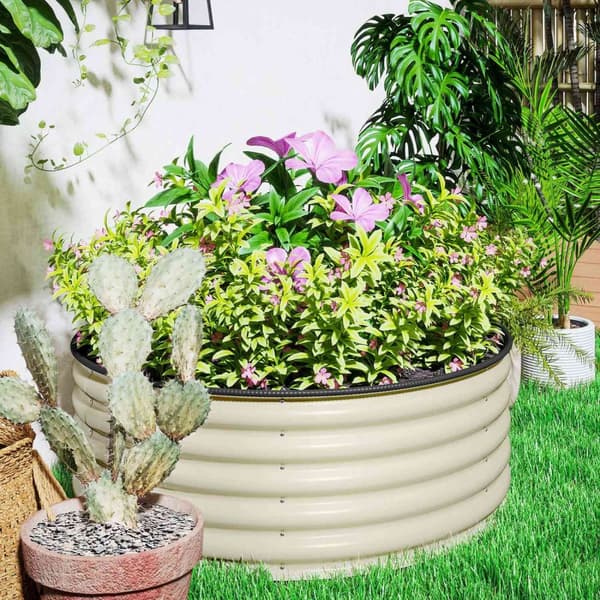 Upphöjd bädd av stål, växtbädd, kall ram, trädgårdsbädd, stapelbar, blomlåda, plug-in växtlåda, 120 x 120 x 43 cm, grönsaksbädd för trädgård, balkong,