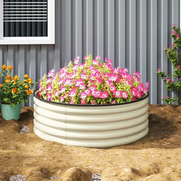 Upphöjd bädd av stål, växtbädd, kall ram, trädgårdsbädd, stapelbar, blomlåda, plug-in växtlåda, 120 x 120 x 43 cm, grönsaksbädd för trädgård, balkong,