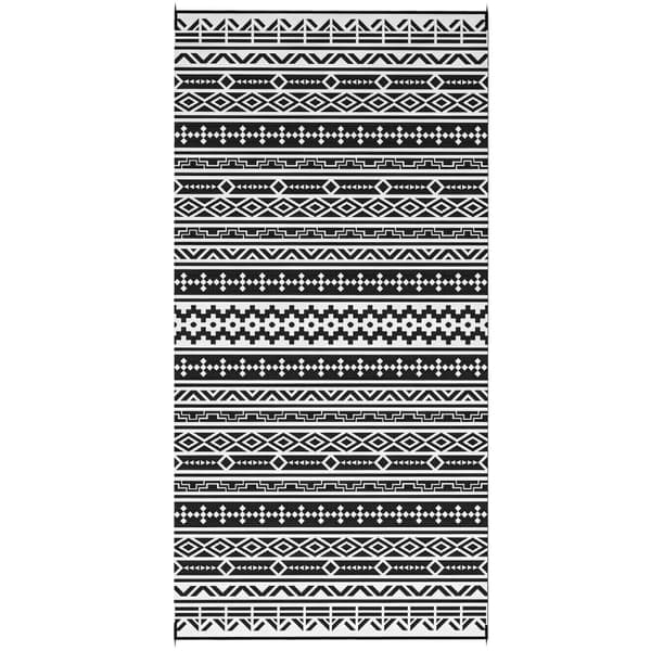 Utendørsteppe, robust værbestandig uteteppe, sammenleggbart teppe med boho-stil, utendørs teppe for stue, balkong, hage, terrasse, bad, gang, kjøkken,
