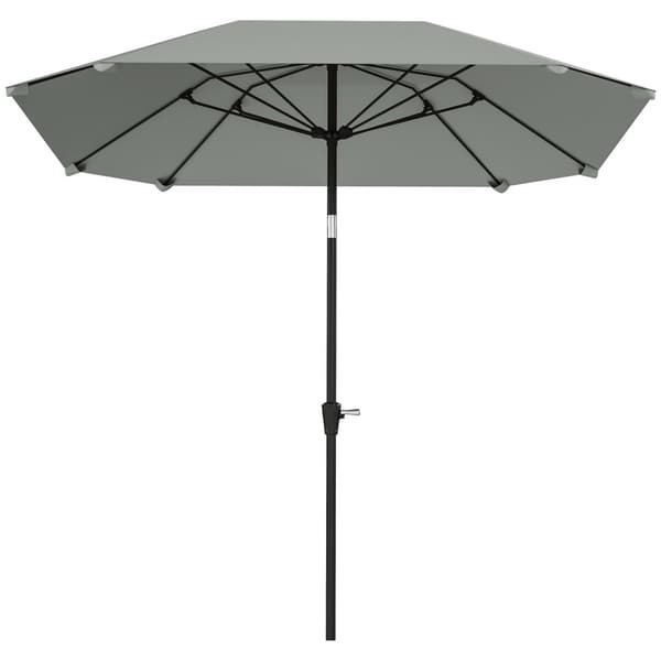 Aurinkovarjo Ø233 cm, kokoontaitettava aurinkovarjo, kahdeksankulmainen parvekkeen sateenvarjo, aurinkovarjo, tuulenpitävä, vakaa markkinavarjo, kampi