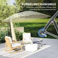 Miniatyrbilde 7 av 10: Cantilever paraply, aluminium diameter 260 cm, parasoll, vanntett, sveiv paraply med stativ, sveiv, vindlås, vippbar markedsparaply, vippbar hageparap