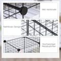 Miniatyrbilde 7 av 10: Plug-in hylle, hyllesystem med 6 rom, DIY kubehylle laget av trådnett, trinnhylle for stue, soverom, svart, 109 x 37 x 109 cm