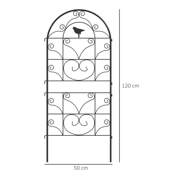 Metallespalier sett med 2 for plugging av rustfri espalier med fugledesign for klatreplanter 50 x 120 cm espalier for stueplanter Plantespalier for to