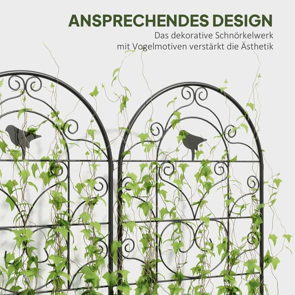 Metallespalier sett med 2 for plugging av rustfri espalier med fugledesign for klatreplanter 50 x 120 cm espalier for stueplanter Plantespalier for to