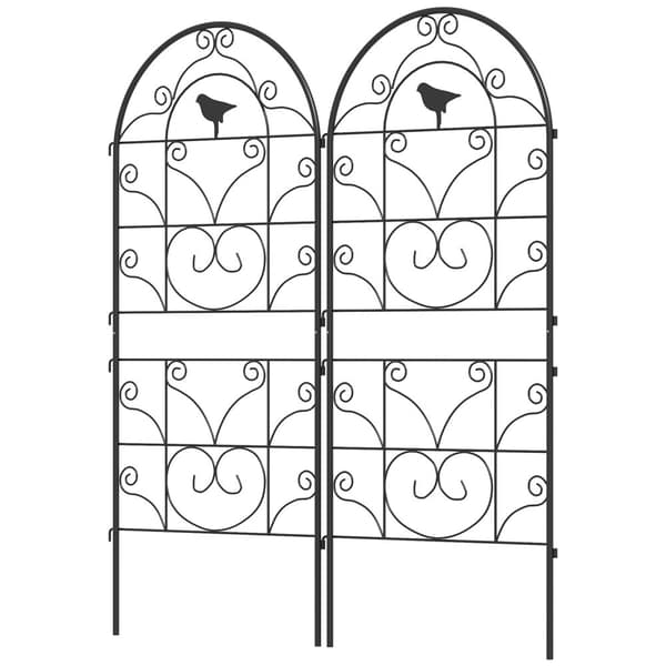 Metallespalier sett med 2 for plugging av rustfri espalier med fugledesign for klatreplanter 50 x 120 cm espalier for stueplanter Plantespalier for to