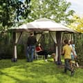 Miniatyrbilde 3 av 10: Lysthus 4x4m Vanntett Høydejusterbart Pop-up Sammenleggbart lysthus med nettingvegger UV 50+ Sammenleggbart partytelt Hagetelt med bæreveske Sandsekke