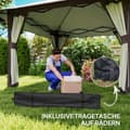 Miniatyrbilde 8 av 10: Lysthus 4x4m Vanntett Høydejusterbart Pop-up Sammenleggbart lysthus med nettingvegger UV 50+ Sammenleggbart partytelt Hagetelt med bæreveske Sandsekke