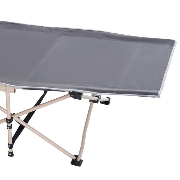 Feltseng med oppbevaringspose, sammenleggbar campingseng, campingseng, inkludert bæreveske, stål Oxford, grå, 190 x 68 x 52 cm Aosom