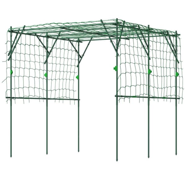 Trellis laget av rustfritt stål espalier med trekantet støttedesign 223x223x223 cm rosebue for klatreplanter hagespalier til stueplanter plante espali