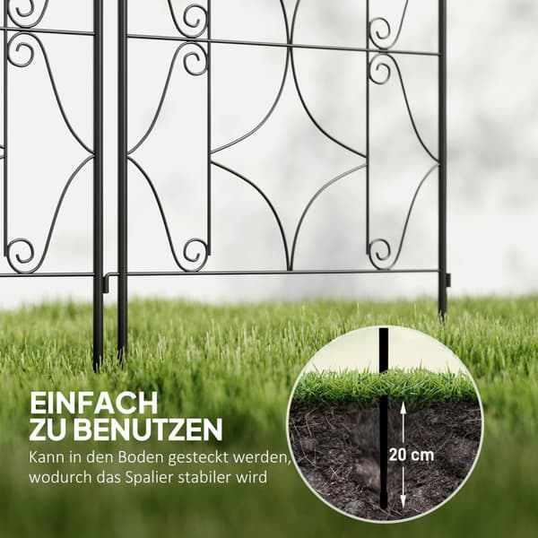 Metal espalier Sæt med 2 til tilstopning Rustfast espalier til klatreplanter 50 x 150 cm Have espalier til stueplanter Plantespalier til tomater Grønt