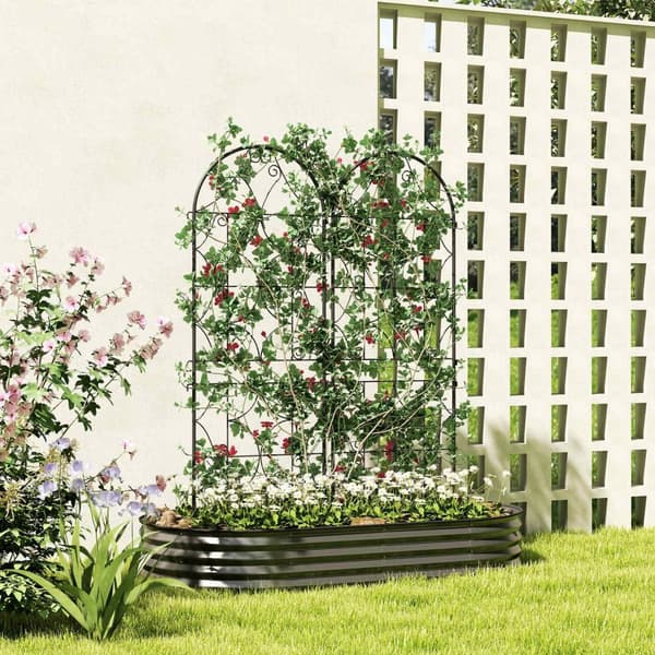 Metal espalier Sæt med 2 til tilstopning Rustfast espalier til klatreplanter 50 x 150 cm Have espalier til stueplanter Plantespalier til tomater Grønt