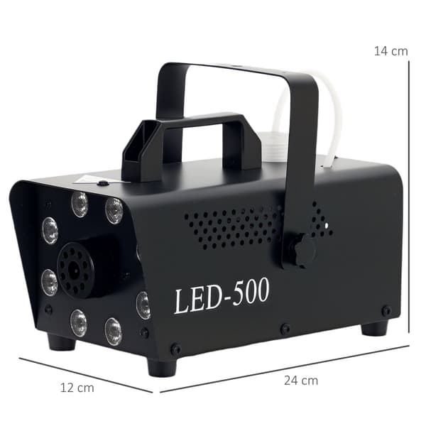 Sumukone 450W savukone 13 värillisellä LED-valolla ja RGB-efektillä, sumukone 2 langallisella ja radiokaukosäätimellä häihin, Halloweeniin, jouluun ja