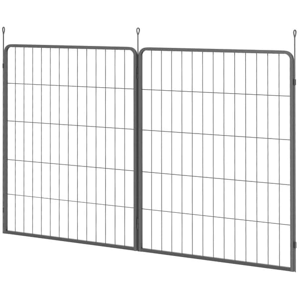 Set med 2 förlängningspaneler 2 stängselpaneler för utomhusbruk, 80 x 100 cm valpstaket i stål, för små till stora hundar svart