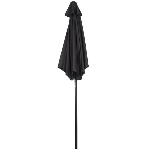 Parasoll Ø196 cm, roterende parasoll med sammenleggbar funksjon, sekskantet balkongparasoll, strandparasoll, vindtett, stabil markedsparaply, sveivpar